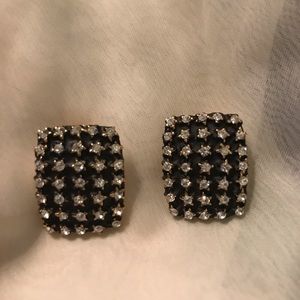 Black & Rhinestone Earrings
